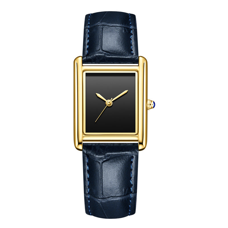 Couple Leather Watch Strap Simple Square Student's Watch Waterproof - Zentrova Couple Leather Watch Strap Simple Square Student's Watch Waterproof - Zentrova